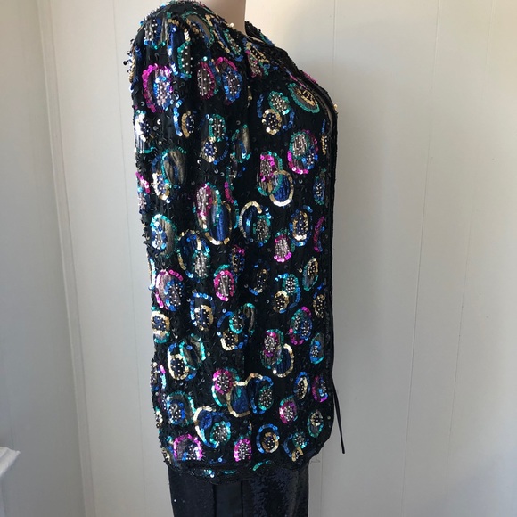 Vintage Rainbow Sequin Blazer - Picture 4 of 6